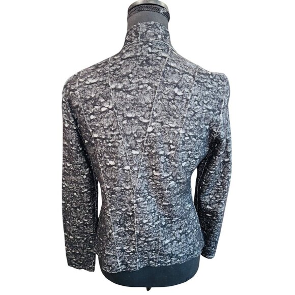 Eileen Fisher PS Black Wool Blend Asymmetrical Open Cardigan Casual Minimalist - Picture 3 of 10